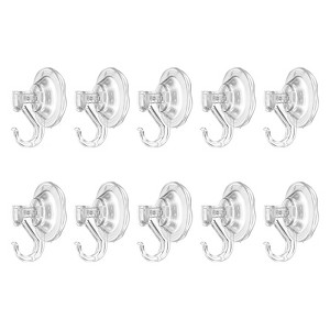 Unique Bargains Waterproof Vacuum Load 6.6 lbs Suction Cup Hooks Clear - 1 of 4