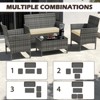 Tangkula Set Of 4 Patio Furniture Set w/Washable Cushions & Tempered Glass Coffee Table - 3 of 4