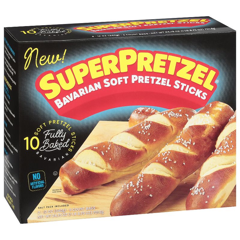 SuperPretzel Frozen Bavarian Soft Pretzel Sticks - 24.75oz/10ct, 2 of 5