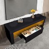 Modern Black TV Stand, Media Console Entertainment Center with Storage, TV Cabinet for Living Room, Sleek Media Unit for Home Use - 2 of 4