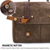 Mens Messenger Bag 15 Inch Waterproof Vintage Genuine Leather Waxed Briefcase - 3 of 4