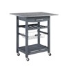 FONTOI Mobile Rolling Kitchen Island, Trolley Serving Cart with Underneath Drawer & Slide-Out Wire Storage Basket - 2 of 4