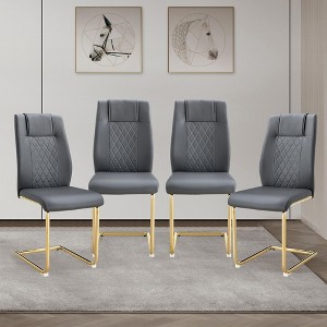 Dining Chairs Set of 4, Minimalist Modern Upholstered Chair with Metal Legs, Ideal for Home, Office, Kitchen, or Dining Room - 1 of 4