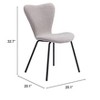 Zuo Thibideaux Dining Chair (Set of 2) Light Gray - 3 of 4