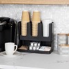 Attop 6 Compartment Upright Breakroom Coffee Condiment and Cup Storage Organizer, Black - 2 of 4