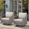 Belord High Back Swivel Rocker Patio Chairs Set of 2, All-Weather Wicker Lounge Chairs with Cushions for Balcony, Porch, and Patio - 4 of 4
