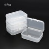 Unique Bargains Plastic Rectangular Storage Case with Hinged Lid 4 Pcs - 3 of 4