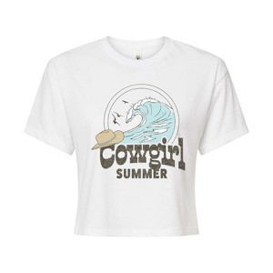 Women's - Instant Message - Cowgirl Summer Cropped Graphic T-Shirt - 1 of 4