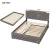 KTMBDW Queen Size Bed Frame Platform Bed with Fabric Upholstered Headboard and 2 sets of USB Ports on each side, No Box Spring Needed - 3 of 4