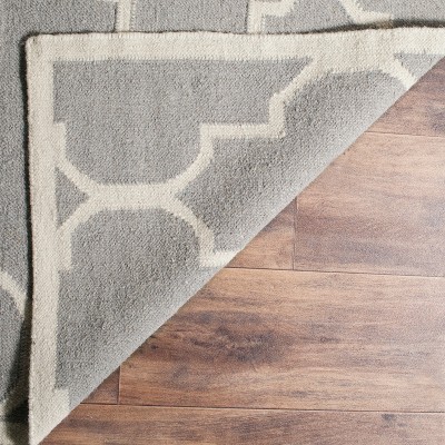 Grey and Ivory Geometric Wool Handwoven Area Rug