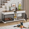 Whizmax 82” Large Dog Crate with 4 Drawers and Shelves, Double Dog Crate Furniture TV Stand, Wooden Heavy Duty Dog Crate for Medium Large Dogs - 2 of 4