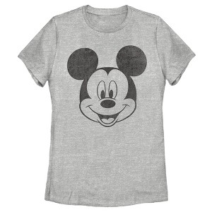 Women's Mickey & Friends Big Smiling Mickey Mouse Face T-Shirt - 1 of 4