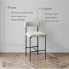 Nathan James Set of 6 Dahlia Counter Height Barstools White Boucle - 3 of 4