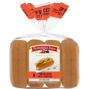 Pepperidge Farm Bakery Classics Top Sliced Sweet Hawaiian Hot Dog Buns - 14oz/8ct - 1 of 4