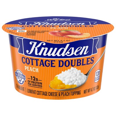 Knudsen Peach Cottage Cheese Doubles - 4.7oz