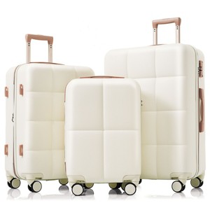 Luggage Set with USB Port & Cup Holder, Spinner Wheels for Travel, 3-Piece Set 20/24/28 Inch – Cuddlewood - 1 of 4