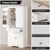 72" Tall Pantry Cabinet, Kitchen Pantry Storage Cabinets with 4 Door and 5 Adjustable Shelves, Wood Freestanding Cupboard with Drawer, Food Pantry B - 4 of 4