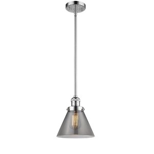 Cone - 1 Light Stem Hung Mini Pendant In Industrial Style-10 Inches Tall and 8 Inches Wide - 1 of 1