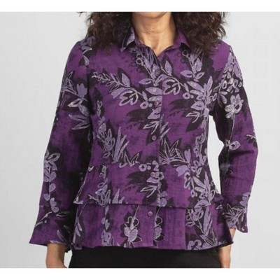 Women's Crinkle Crepe Double Flounce Shirt - habitat