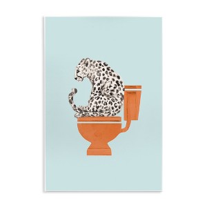 Stupell Industries Cheetah on Bathroom Toilet Wall Plaque Art - 1 of 4