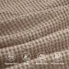 Queen Cotton Duvet Cover, 100 Waffle Weave Khaki, Breathable Tan Bedding Set, 3 Pieces, 90x90 - 3 of 4