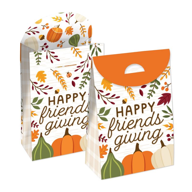 Big Dot of Happiness Fall Friends Thanksgiving - Friendsgiving Gift Favor Bags - Party Goodie Boxes - Set of 12, 1 of 9