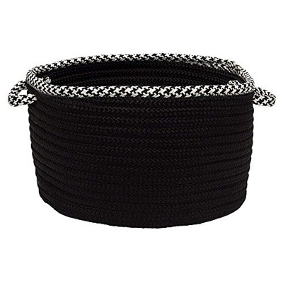 Colonial Mills Hounds Tooth Bright Edge Basket, 24 by 14-Inch, Black