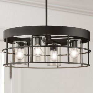 Urban Ambiance Luxury Modern Indoor Chandelier,  9''H x 23-3/4"W x 23-3/4''D,  Matte Black Finish, UHP4493 - 1 of 4