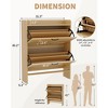 COZONY Narrow Shoe Storage Cabinet for Entryway with 2 Flip-Up Drawers, Slim Freestanding Shoe Organizer Rack, Hidden Shoe Cabinet - 2 of 4