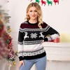 Pullover Christmas Sweaters for Women Long Sleeve Crew Neck Sweater with Snowflakes Pattern Sweater Jacquard Knit Sweater - 3 of 4