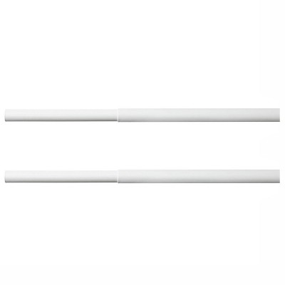 ClosetMaid SuperSlide Flexible 2 to 4 Foot Long Heavy Duty Adjustable Hanging Closet Steel Storage Organizing Rod, White (2 Pack)