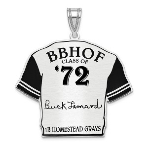 Black Bow Jewelry Sterling Silver Buck Leonard Signature Enamel Jersey Pendant - 1 of 4
