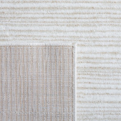 Ivory Hand-Knotted Synthetic Square Area Rug, 3' x 3'