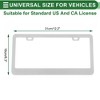 Unique Bargains Stainless Steel Car License Plate Frame Bracket with Screws Caps 2 Oval Hole Wide Frame - 4 of 4