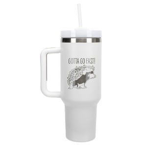 100 North Gotta Go Fast! Hedgehog Video Game Wrap-Around 40 Oz. Stainless Steel Water Bottle Coffee Mug, Spill & Leak Resistant, Travel Tumbler with - 1 of 4