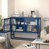 Modern Sideboard Buffet Cabinet, Stylish Tempered Glass Kitchen Sideboards With 2 Door Adjustable Shelf U-shaped Leg - 2 of 4