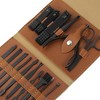 Unique Bargains Manicure Set with PU Leather Case Personal Care Tool Kits Stainless Steel Pedicure Set Black 16pcs - 3 of 3