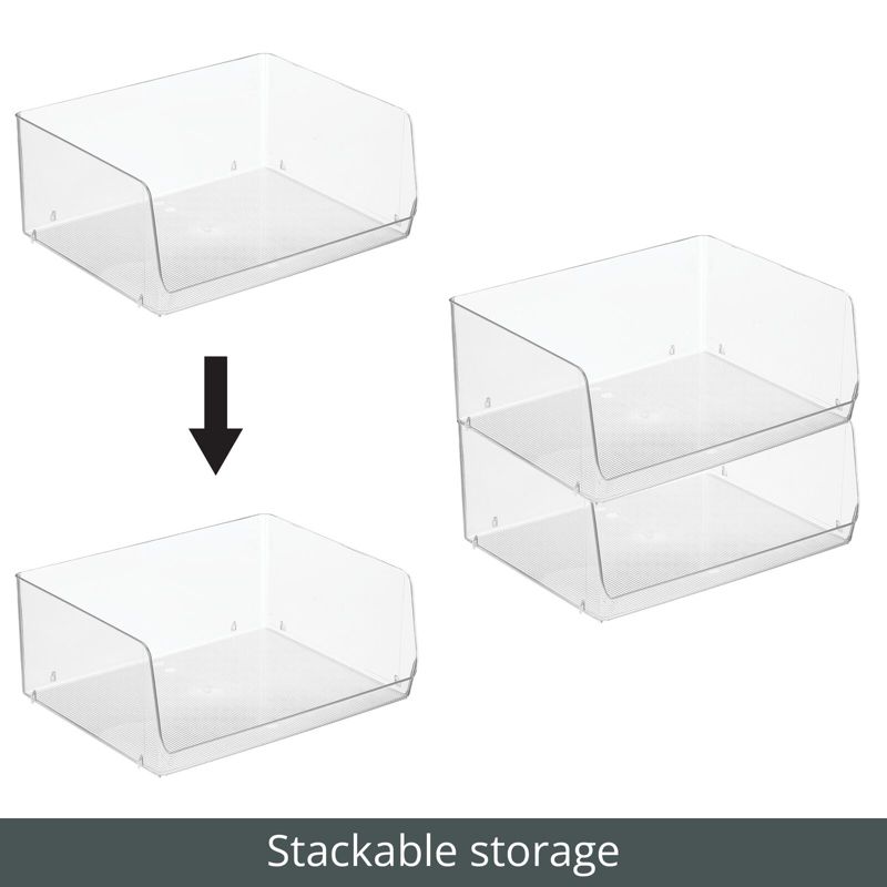 mDesign Stackable Plastic Food Storage Bin, Open Front, 5 of 10