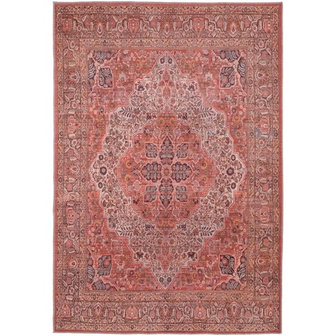 Rawlins Transitional Medallion Red/Tan/Pink Area Rug - image 1 of 4