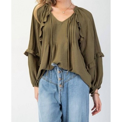 Women's Textured Poly Woven Blouse - Easel