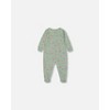 Deux par Deux Girl Printed Organic Cotton One-Piece Pajama Small Pink and Blue Flowers on Light Sage - 2 of 3