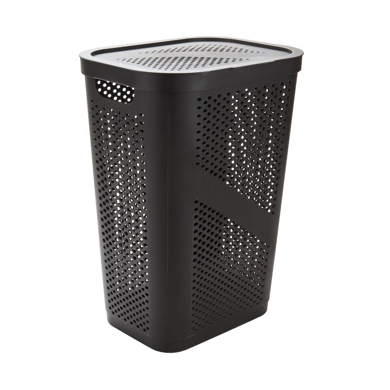 Mind Reader Perforated Plastic Hamper with Lid 60 Liter/16 Gallon, 3 of 7