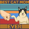 Women's Design By Humans Best Cat Mom Ever Retro Stripes By shirtpublic Racerback Tank Top - 2 of 2
