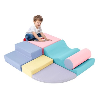 DSVIMOY 5/6/7 Pieces Climbing Toys for Toddlers, Soft Play Climbing for Toddlers, Foam Climbing Blocks for Crawling, Colorful