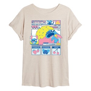 Women's - Lilo and Stitch - Stitch Food Kawaii Oversized Graphic T-Shirt - 1 of 4