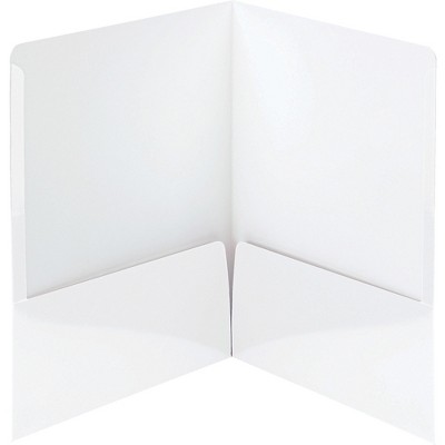 Smead Folders 2-Pocket High Gloss Letter-size 25/BX White 87883