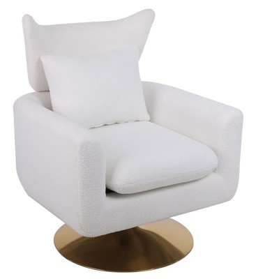 NicBex Linen Swivel Accent Chair,Upholstered Swivel Living Room Chairs with Wraparound Backrest,Comfy Arm Chair,Accent Chairs for Living Room