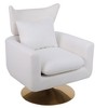 CAVINAS Mid-Century Modern 360° Swivel Accent Chair,Elegant Upholstered Armchair with Golden Metal Base for Stylish Living Room,Office - 2 of 4