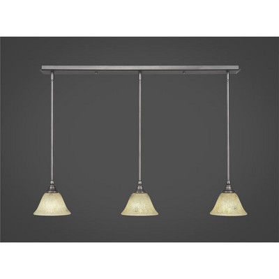 Toltec Lighting Any 3 - Light Chandelier in  Brushed Nickel with 7" Italian Marble Shade