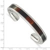 Black Bow Jewelry Men's 10mm Stainless Steel & Enameled Black Wood Inlay Cuff Bracelet - 4 of 4